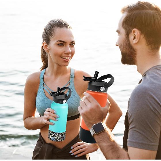 WK Ieason 6pcs Replacement Straws Reble Drinking Starws for Hydro Flask 32OZ, 18OZ and 64OZ, Plastic Straws with 2pc Cleaning Brushes Hydro Flask