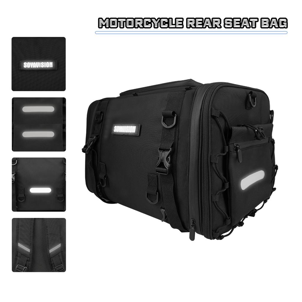 2025 Motorcycle Bag 30-50L Waterproof PVC Outdoor Bag Motorcycle Rear Seat Bag Outdoor Travel Bag