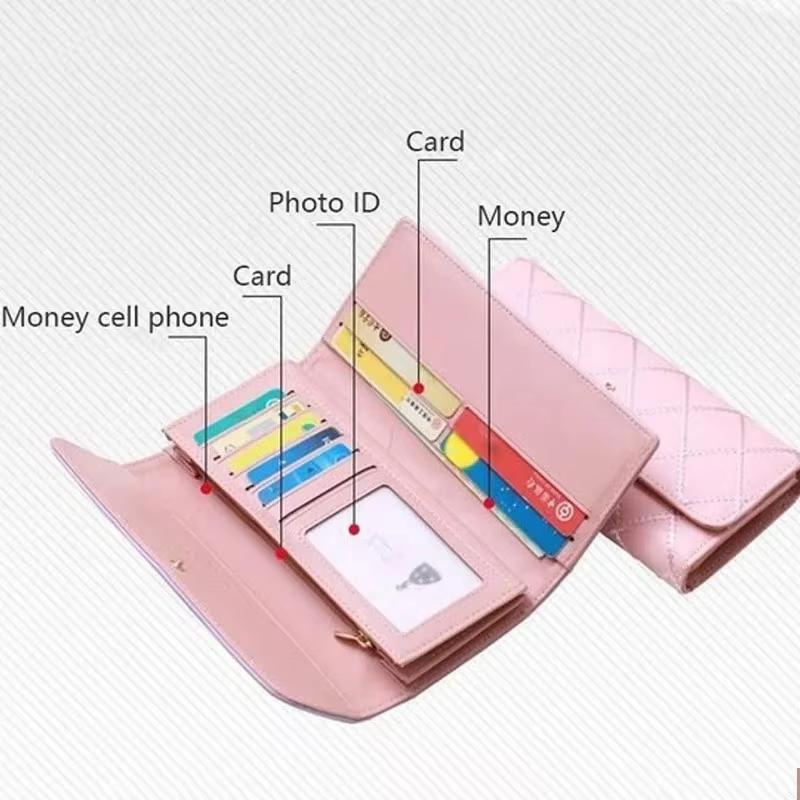 Women's Wallet for Faux Leather Long Coin Purse Multi-functional Casual Large Clutch Bag