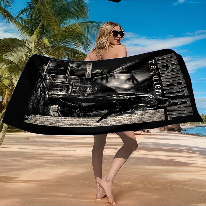Survival Horror Saga Beach Towel Microfiber Beach Towel, Lightweight and Quick-Dry, for Summer Travel, Swimming Pool Fan Birthday Gift