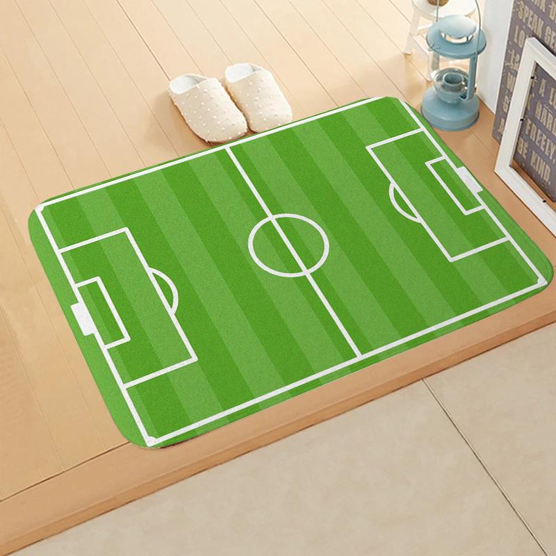 VIKAMA Football Pitch Doormat Stain-Resistant & Non-Slip Entrance Hallway Mat Bedroom Entrance Rug Bedside Carpet Home Decor