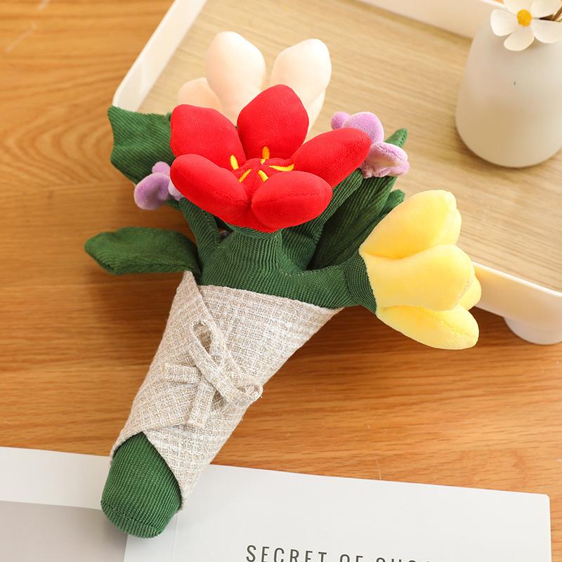 

Simulated Hand-held Flower Plush Toys Wedding Teacher s Day Graduation Gift Doll Wedding Bouquet Doll Animal 29cm