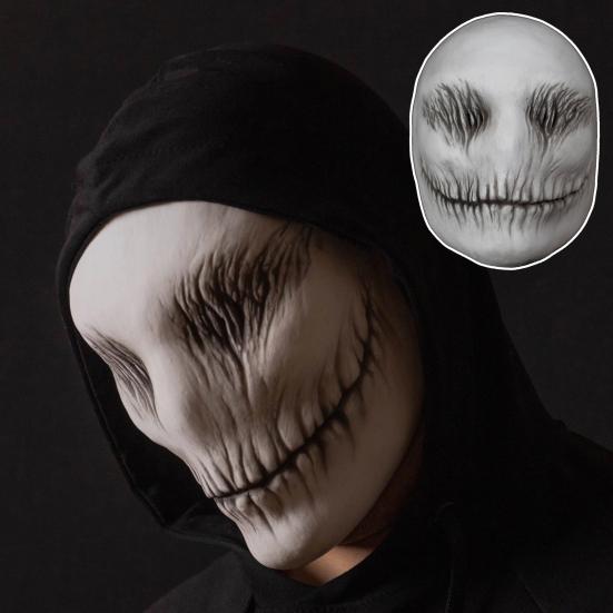 

Страшная подушка для лица на Хэллоуин с жуткими глазами и вырезом, белая подушка для лица, латексный чехол для головы для косплея
