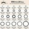 Durable Seal Rubber O-Rings 990pcs Kit O-Type Sealing Rubber Ring  Pressure Washer