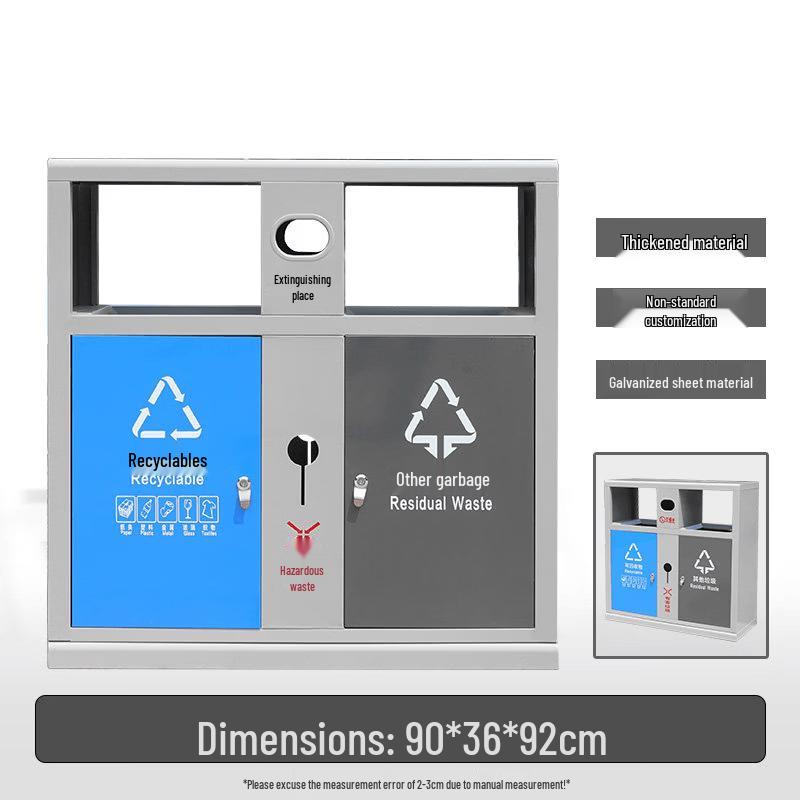 Outdoor Galvanized Steel Recycling Bin