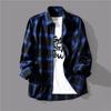 Herren Casual Plaid Shirt Langarm Stehkragen Hemd