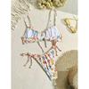 Maillots de bain de plage pour femmes, ensemble bikini imprimé floral, soutien-gorge push-up, ensemble fendu, bikini sexy deux pièces d'été
