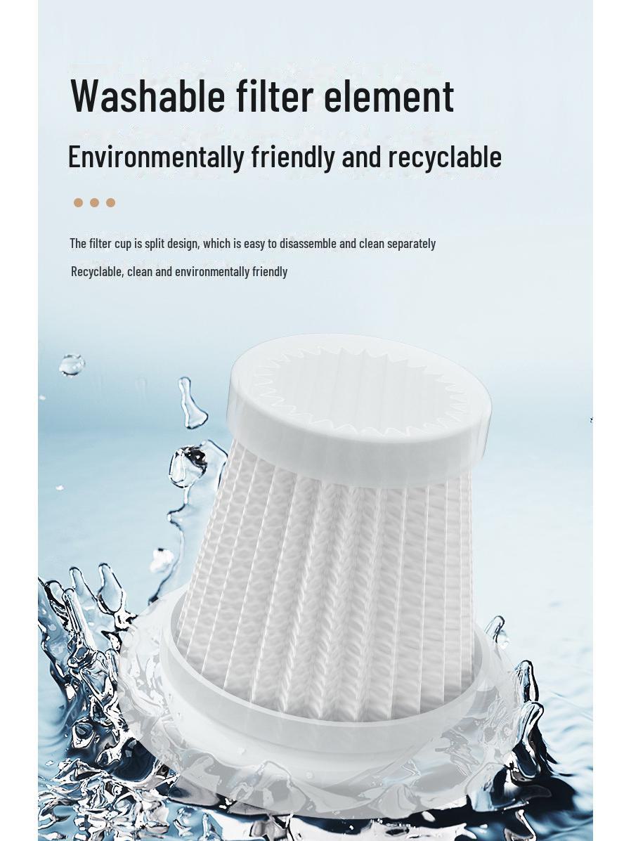 

Беспроводной ручной пылесос для кошачьей шерсти — портативный, автоматический, с большой мощностью всасывания для дома filter element белый