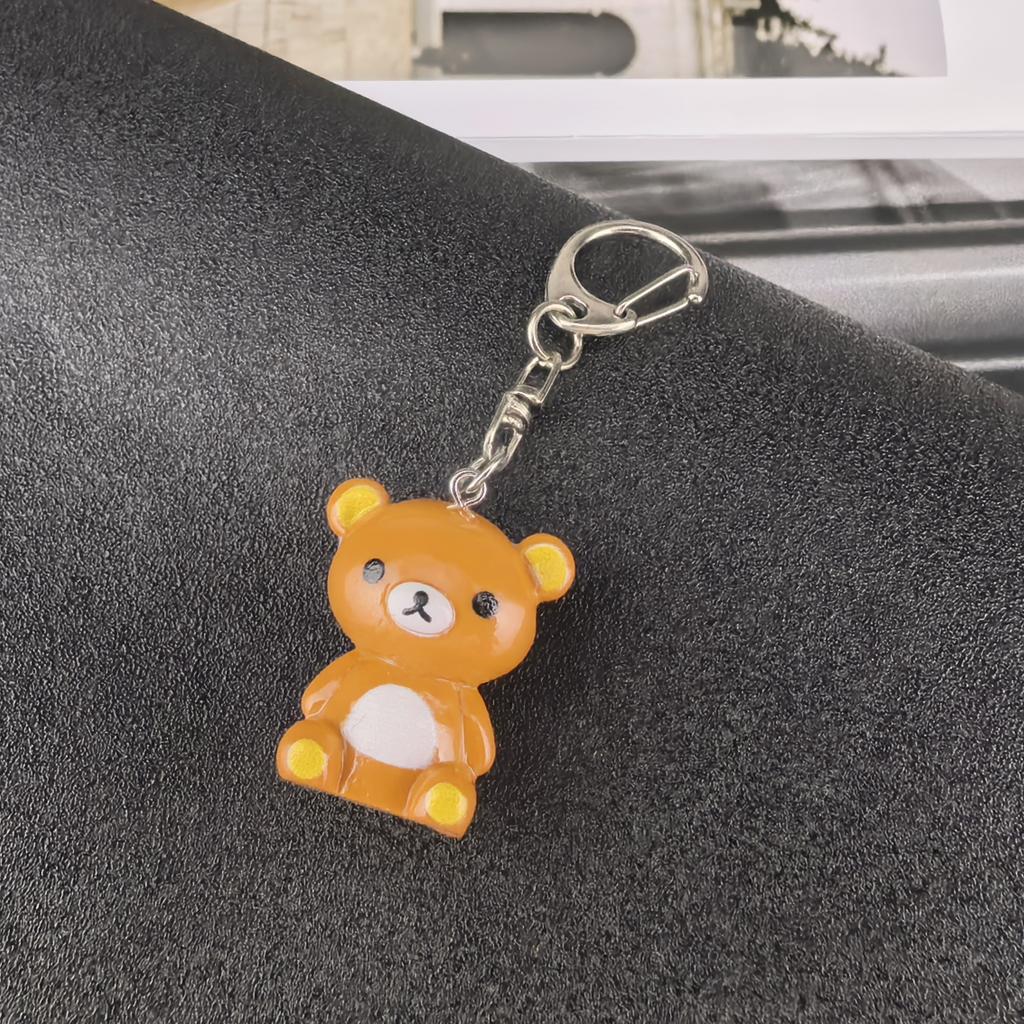 Kawaii Rilakkuma Easy Bear Phone Rope Chain Keyrings Lazybear Doll Keychains Bag Key Pendants Gift