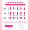 30 pieces of red 3d three-dimensional flower almond wearing armor advanced handmade small diamond fake nails