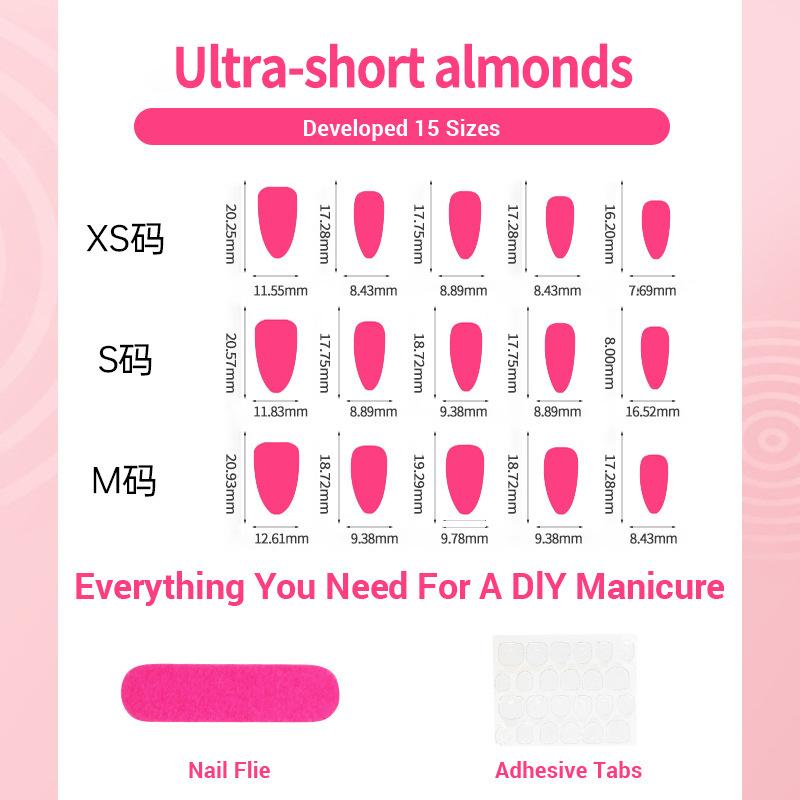 30 pieces of red 3d three-dimensional flower almond wearing armor advanced handmade small diamond fake nails