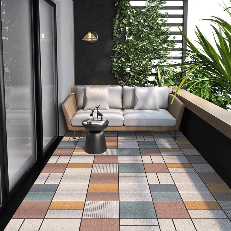 Vintage Plaid Kitchen Rug Geometric Carpets for Living Room Bedroom Decoration Waterproof Home Balcony Bathroom Floor Mat Decor