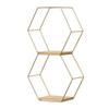 Nordic Wrought Iron Hexagonal Wall Shelf for Home, Bedroom, and Dining Room Decor
