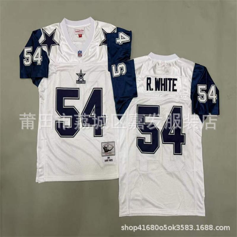 Camiseta de Fútbol Retro NFL Dallas Cowboys para Hombre de Algodón Bordada Camisa Deportiva del Equipo Ropa para Aficionados