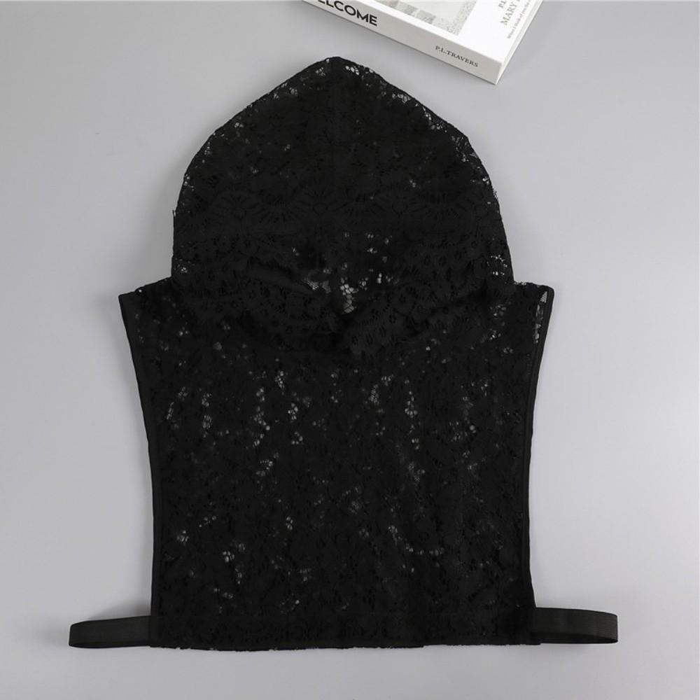 Gauzy Fake Lace Floral Collar With Cap Detachable False Collar Vest Mesh Base Layer Top  Winter