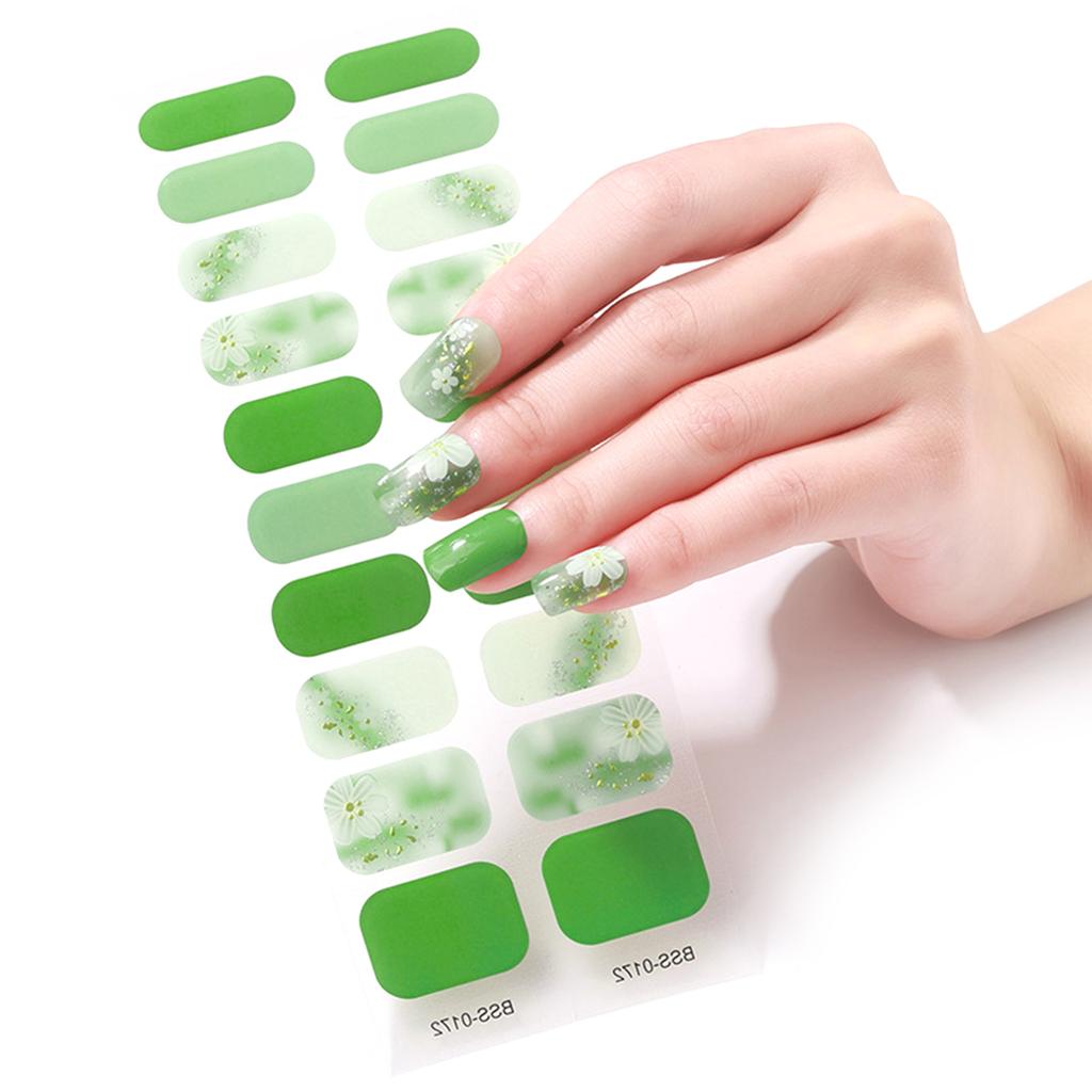 20 Tips Semi-Cured Gel Nail Patch Adhesive Sliders Long Lasting Full Cover Nail Stcikers Gel LED UV Lamp Neede