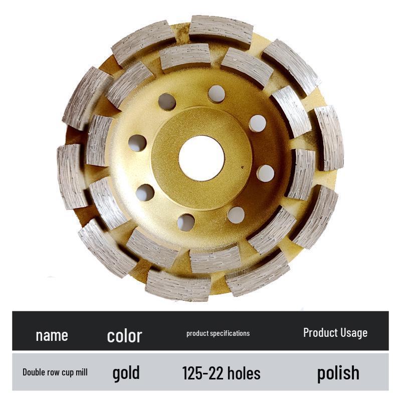 Haowo 100 Grinding Disc with Putty Powder, Double Groove Turbine Design, Diamond Grinding Bowl