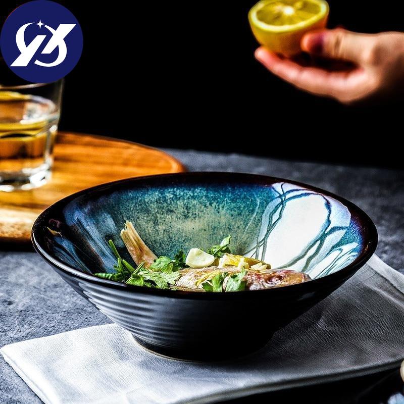 Bol à nouilles Ramen changement de four japonais, vaisselle de cuisine sous émaillée, bol à soupe à salade, grand bol à riz, service de table