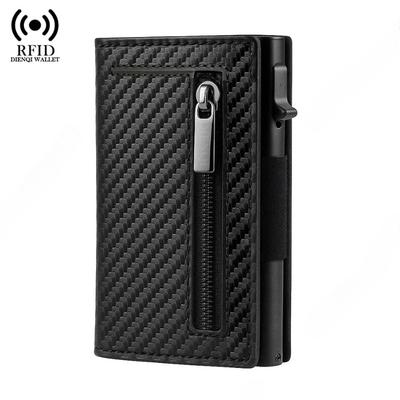 Men Wallet Money Bag Carbon Fiber Rfid Credit Card Holder Luxury Minimalistic Slim Thin Wallet Black Clutch Purse Male