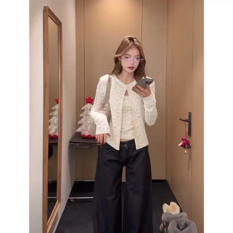 Spring 2026 Heavy Jacquard Lace Camisole & Cardigan Set