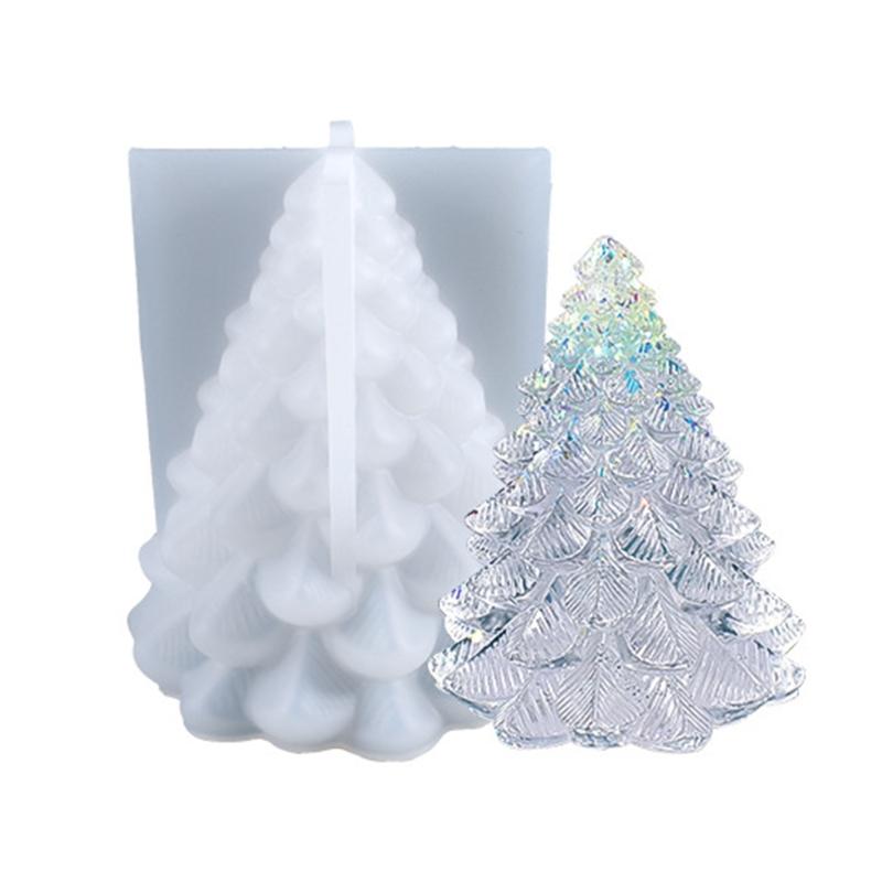 Christmas Tree Setting Ornaments Silicone Mold Epoxy DIY Decoration Making Candle Melt Resin Polymer Clay Home Decor