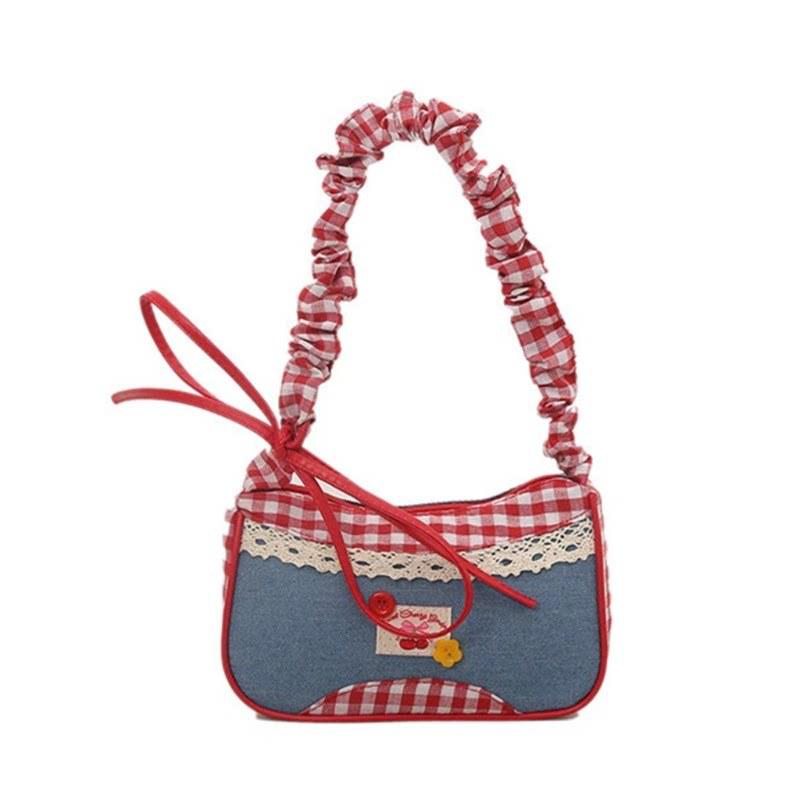 Trendy Plaid Contrast Color Women's Shoulder Bag - 2026 Summer Collection
