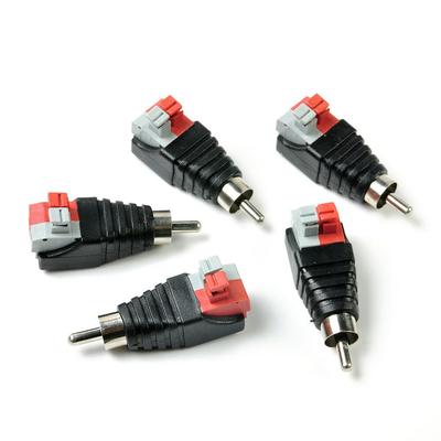 2 Stück Lautsprecherkabel A/V-Kabel auf Audio-Stecker, RCA-Stecker, Adapter, Buchse, Press-Stecker, Lautsprecher