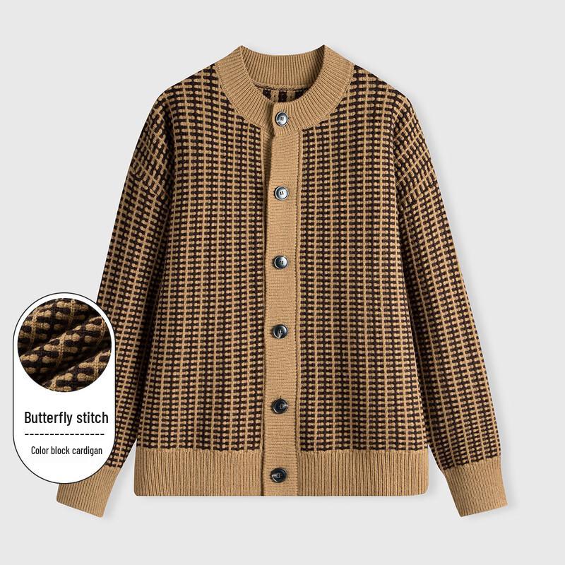 

Luozi Men s Autumn/Winter Striped Knit Cardigan 2XL