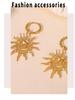 18k Gold-Plated Titanium Spiral Sun Pendant Necklace & Earrings Set