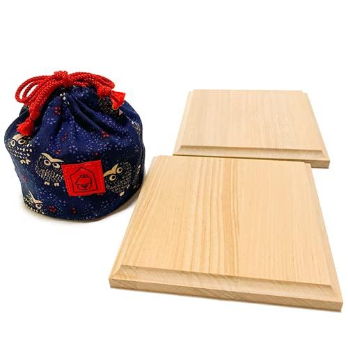 NEW Shogi Piece Stand for New Katsura Folding Shogi Board, Piece Stand and Suzukado Original Piece Bag (Owl Pattern)