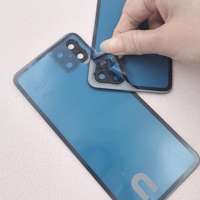 Battery Back Cover For Samsung Galaxy M53 M 53 M536F Rear Housing Case Panel Replace Part With Glass Camera Lens +Logo