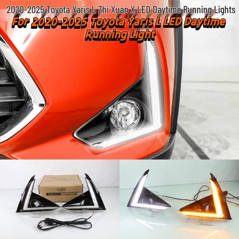 Front Bumper LED Daytime Running Lights for 2020-2025 Toyota Yaris L X Models