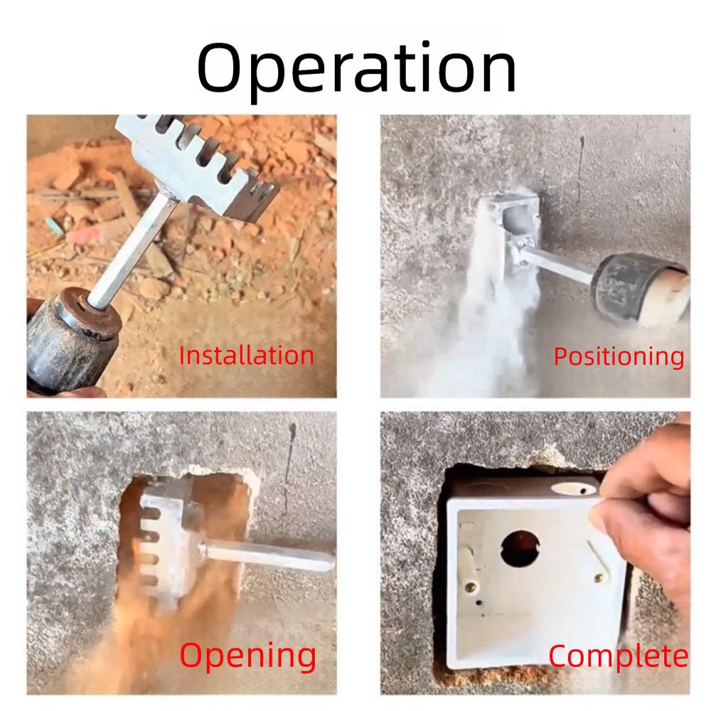 Square Hole Socket Sloter Multi-function Hole Punch Electrical Box Hole Punch Tool Durable Rectangle Outlet Cutter Slot Tool