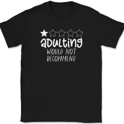 Dorosłość Jedna gwiazdka Nie polecam T-shirt Zabawny Humor Recenzja Koszulka