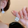 Silver Needle Zircon Flower Pearl Stud Earrings Exquisite Light Luxury High-end Earrings Niche White Versatile Earrings