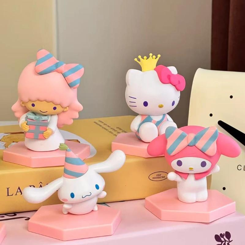 Melody Series Premium Figures Base Assembly Ornament Pudding Dog Greeting Box Baking Cake Figurine Festival Surprise