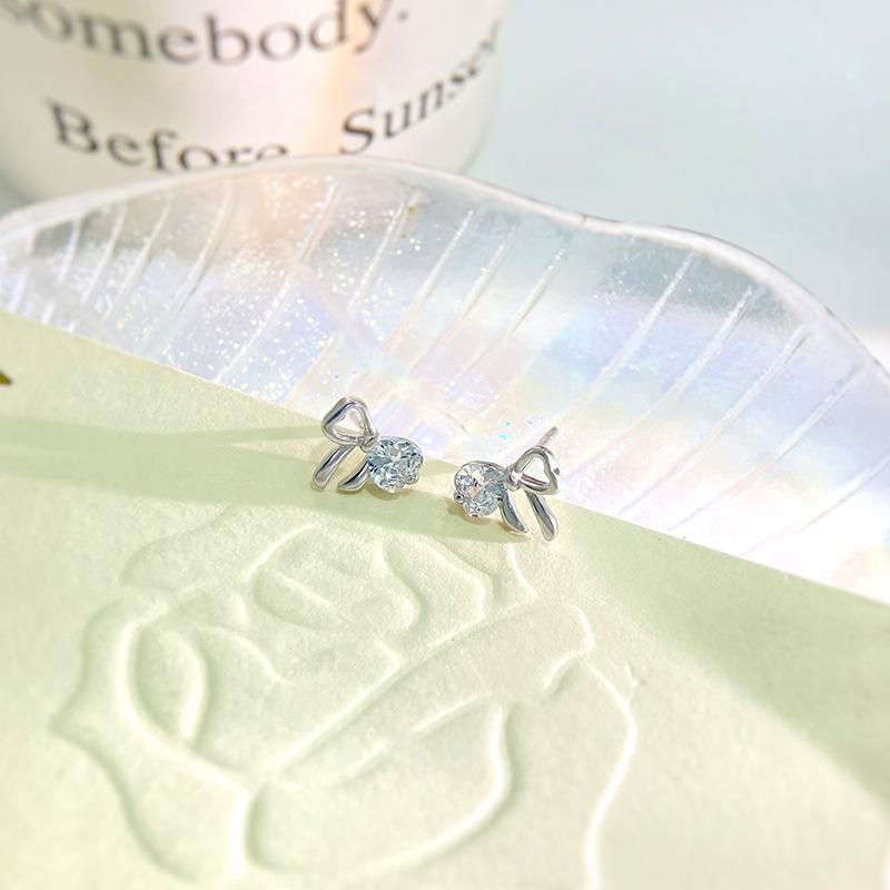 Bow Earrings Mini Small Cute Sweet Earrings Light Luxury High-end Feel Everyday Versatile