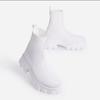 Foreign trade 2025 autumn and winter large size knitted boots thick sole comfortable European beautiful women boots socks boots low tube solid color