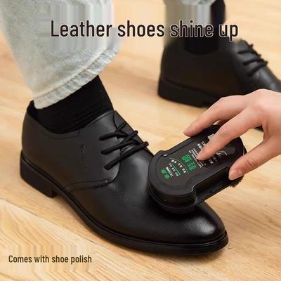Shoe Care Kit: Universal Colorless Polish, Brush, Sponge, Wipe & Black Wax for Genuine Leather Quick Shine