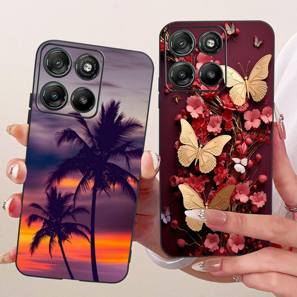Black Case For Motorola Moto G77 Cover XT2621-4 Fashion Butterfly Cute Luxury Painted Silicone Casing For Moto G77 Motorola G77