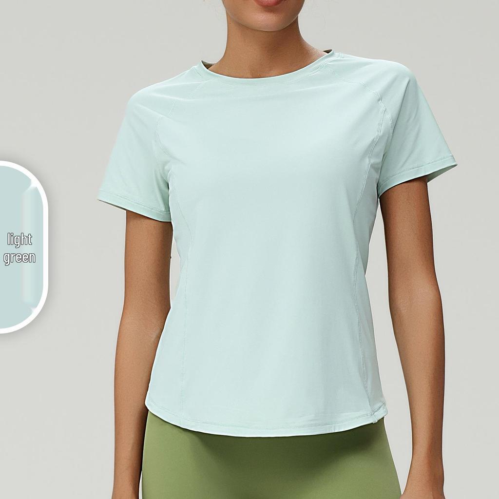 Plus Size Women's Quick-Dry Loose Fit Short Sleeve Running & Yoga T-Shirt