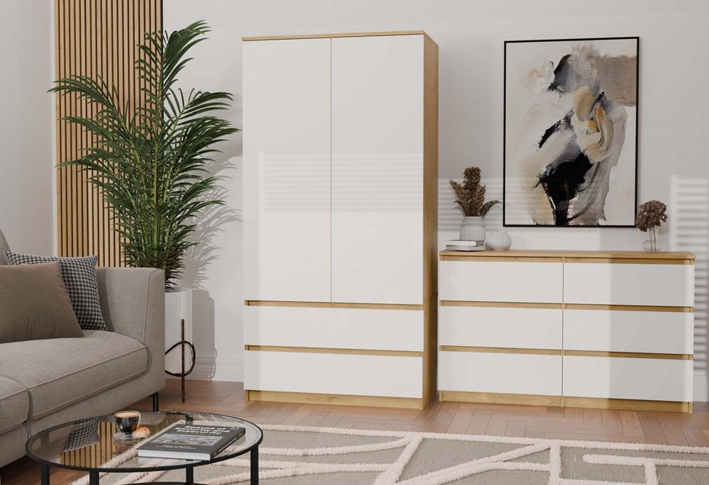 Malwa M6 Chest Of Drawers 120 Oak Artisan White