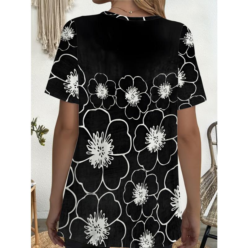 Women'sShort Sleeve T-Shirt with Pocket Design, Ideal for Daily Commuting
