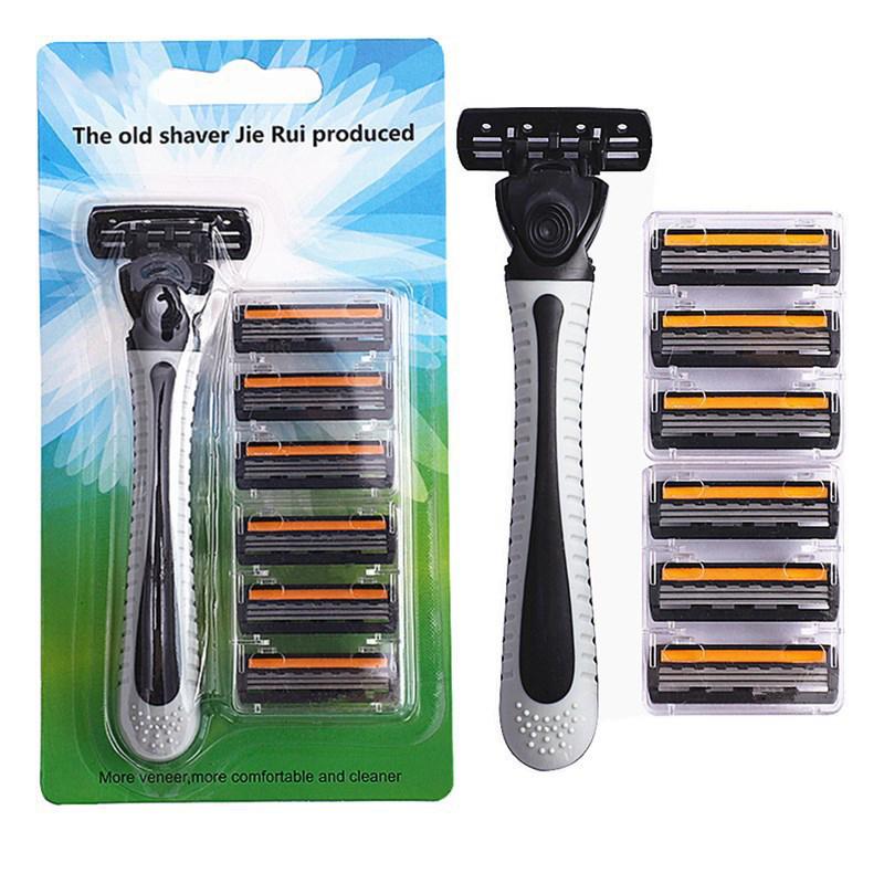 Shaver Men Razor Three Layer Stainless Blade Shaver Reusable Hair Removal Shaver Old Style With Lubricating Strip Manual Razor