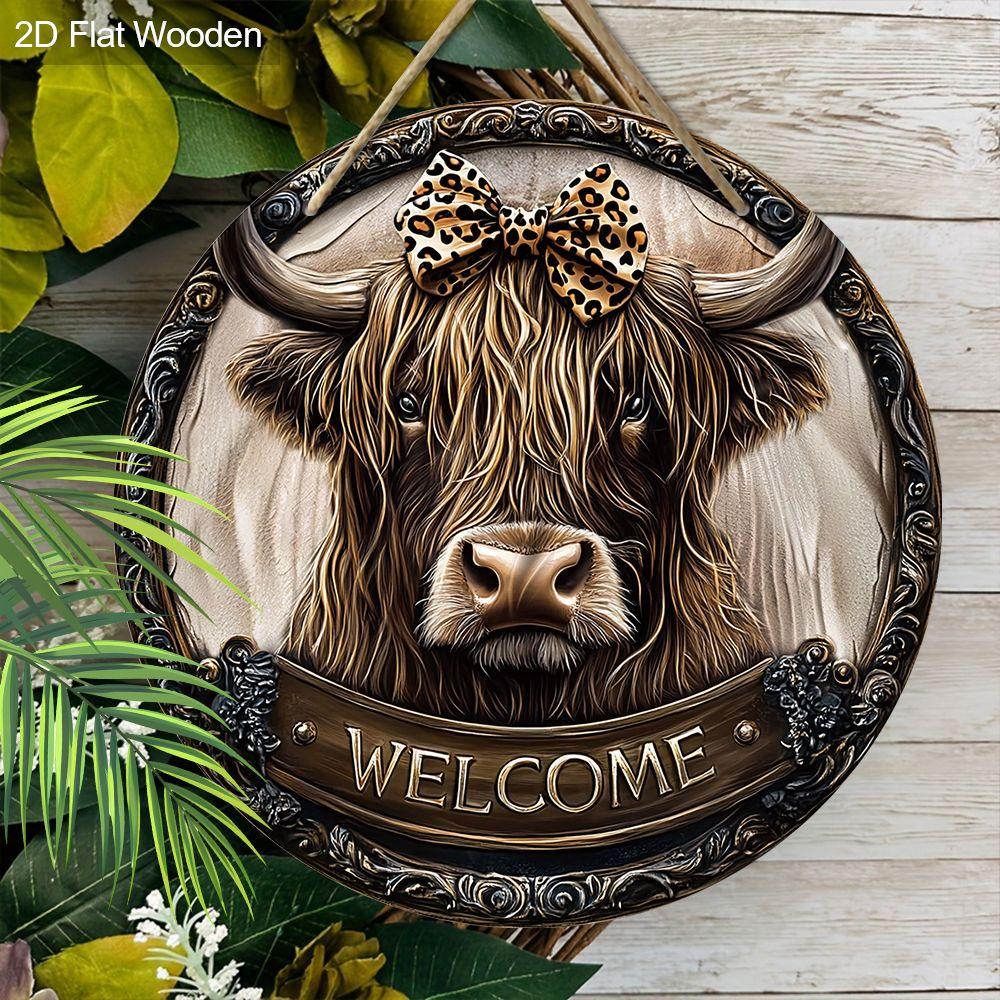 Wooden Hanging Decorative Signs, ”welcome"sign, Indoor or Garden Decorations, 2D Flat Pendants, Housewarming Gifts for Friends