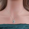 May Birthstone Natural emerald pendant Flower design 925 sterling silver necklace fine jewelry for women's engagement wear