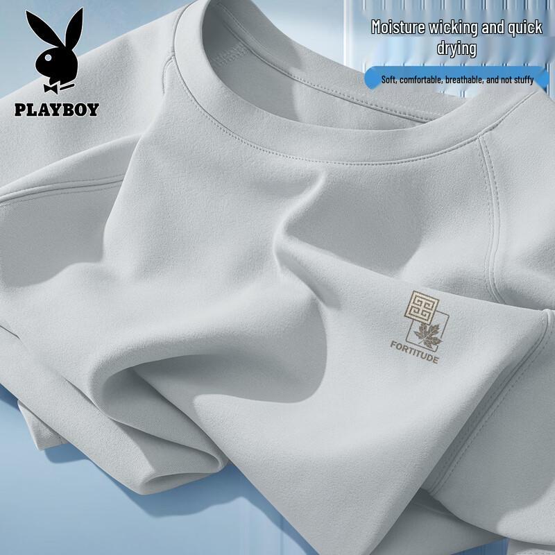 PLAYBOY Men s Quick-Dry Casual Short Sleeve T-Shirt M