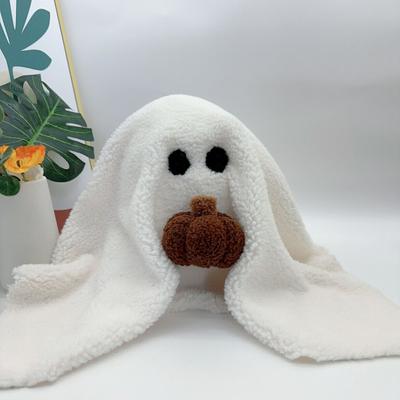 Ghost Plush Doll Gus The Ghost with Pumpkin Pillow Multi-functional Plush Toy for Halloween Decoration
