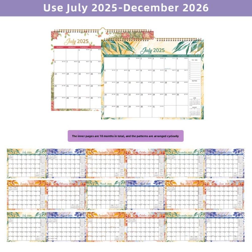 Creative Coil Calendar Spacious 18-Month Calendar Durable Hanging Calendar  Wall Mount