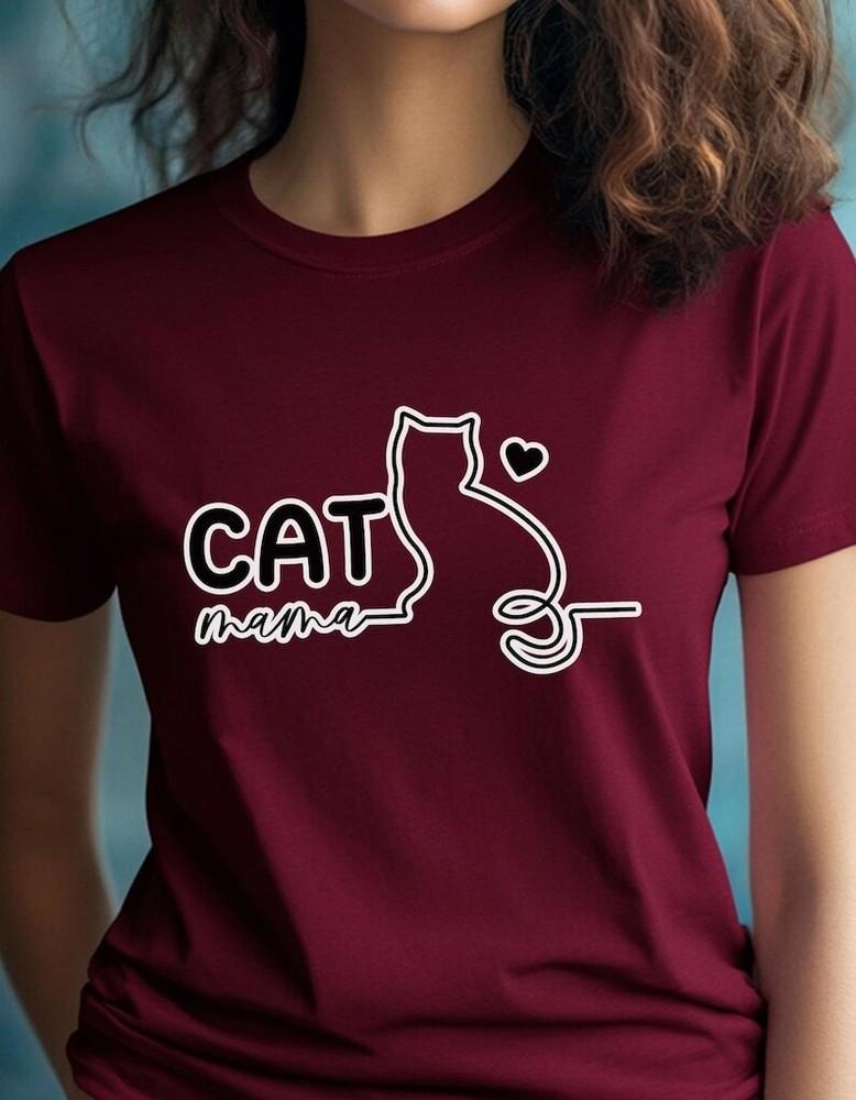 Cute Cat Mama T-Shirt, Cat Lover Gift Unisex T-Shirt S